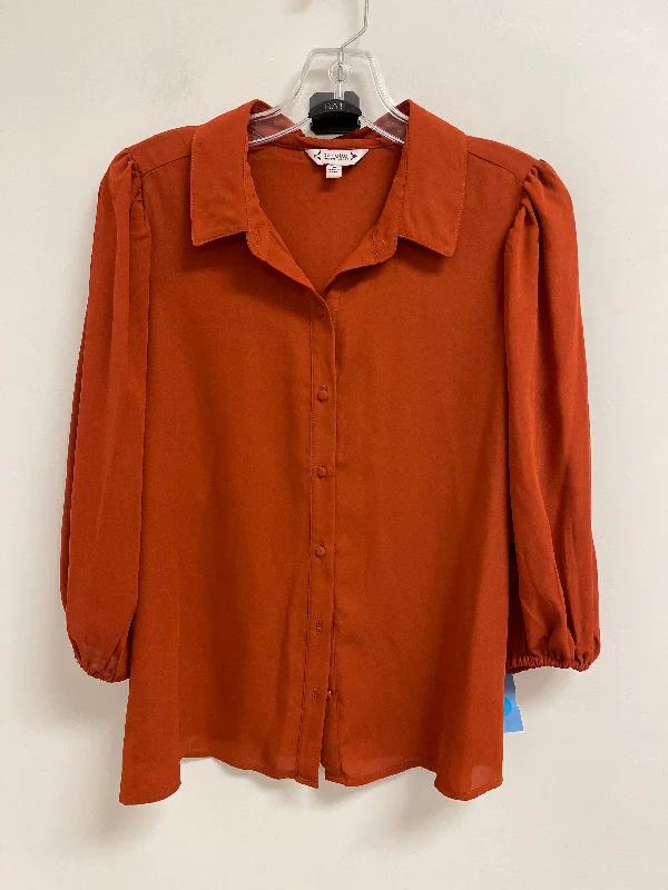 Top Long Sleeve By Nanette By Nanette Lepore In Orange, Size: M