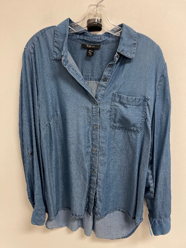 Special Offer Top Long Sleeve By Style And Company In Blue, Size: M