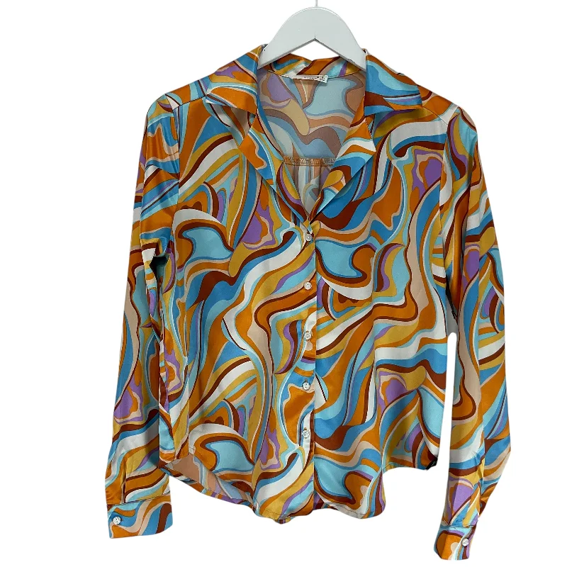 Clearance Sale Top Long Sleeve By Timing In Multi-colored, Size: S
