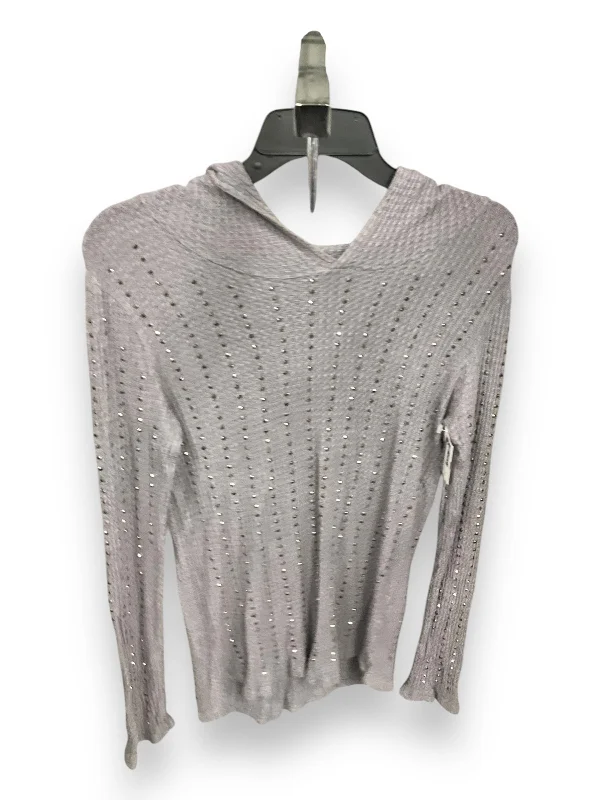 Act Fast Top Long Sleeve By Vocal In Grey & Silver, Size: L