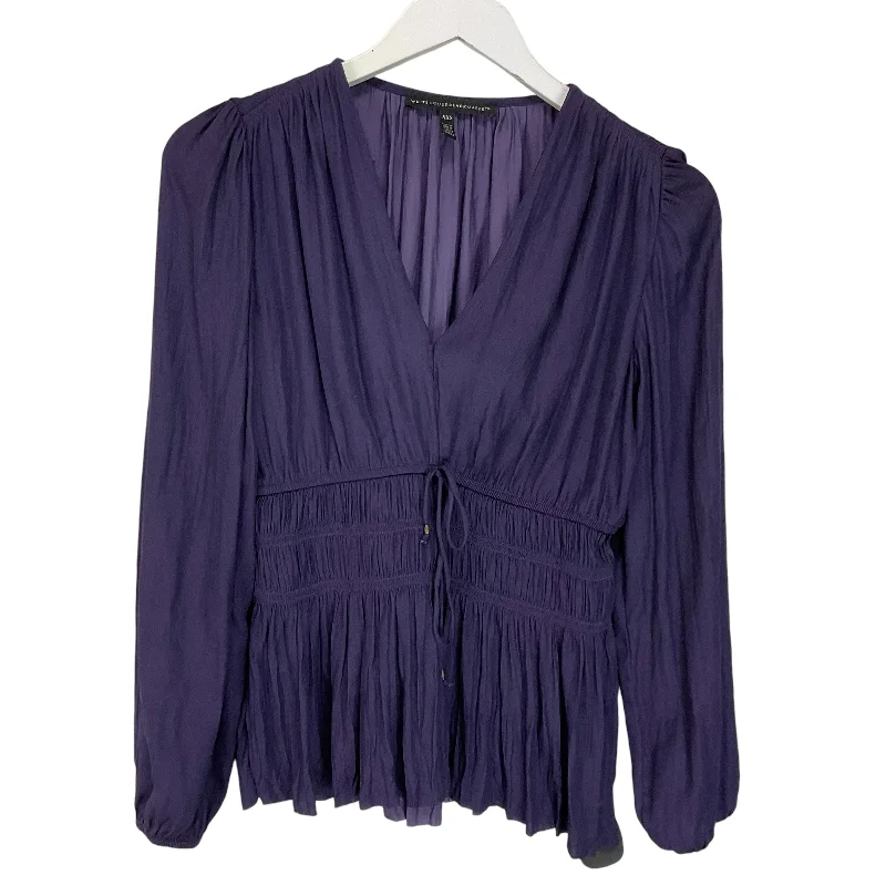 Lowest Price Top Long Sleeve By White House Black Market In Purple, Size: Xs