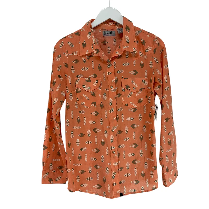 Time-Limited Offer Top Long Sleeve By Wrangler In Orange, Size: S