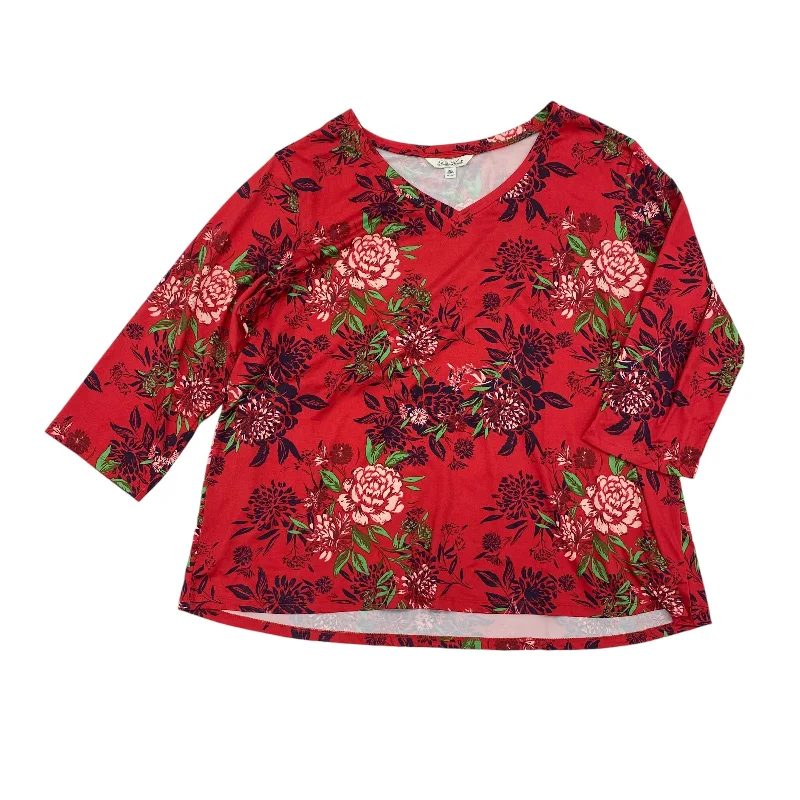 Top Ls By The Pioneer Woman In Red, Size:2X