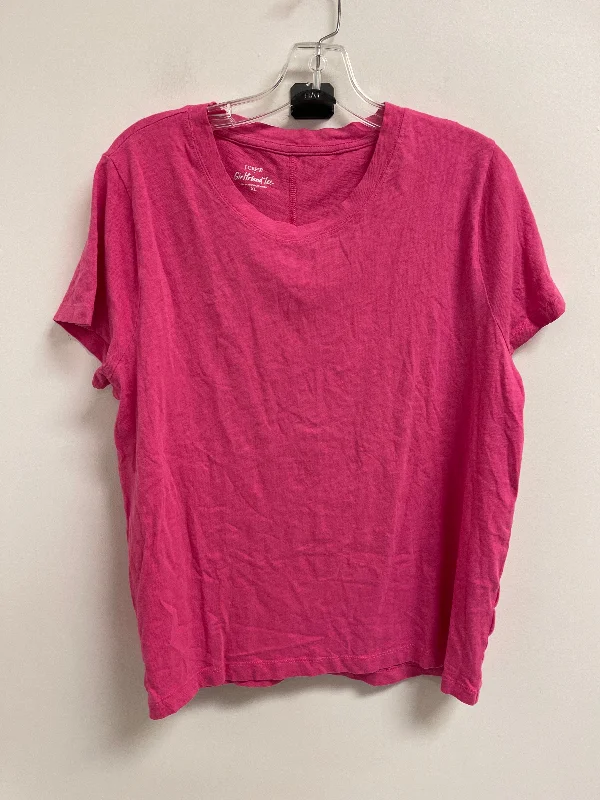 Early Bird Discount Top Short Sleeve Basic By J. Crew In Pink, Size: Xl