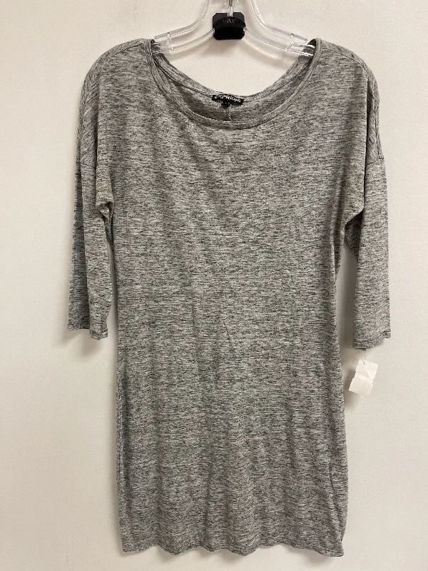 Exclusive Preview Tunic Long Sleeve By Express In Grey, Size: M