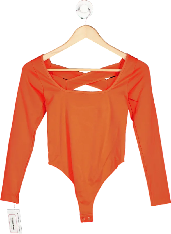 Lowest Price Anthropologie Red Long Sleeve Cutout Bodysuit S/M
