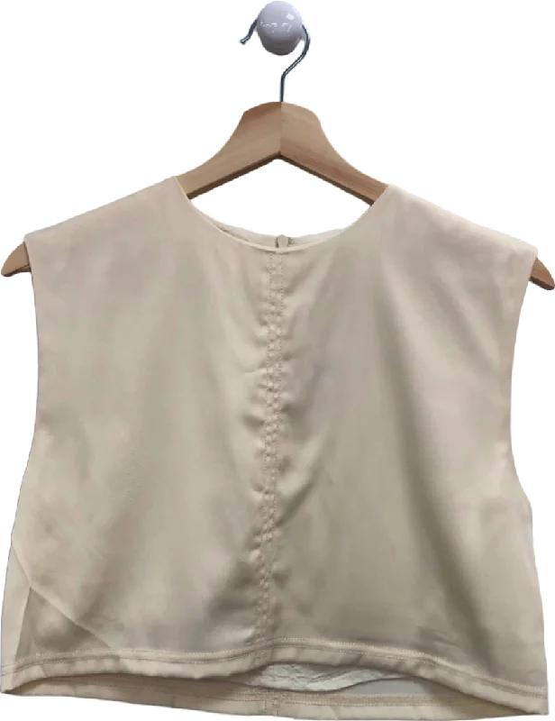 Act Now Dissh Cream Sleeveless Crop Top UK 8
