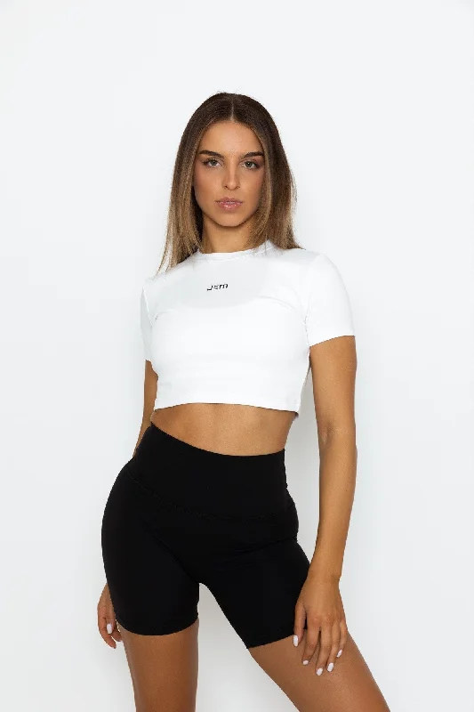 Act Fast Essential Crop Tee - White