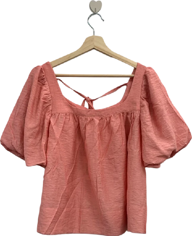 Final Sale Jovonna London Coral FIAMMA Puff Sleeve Blouse UK XS