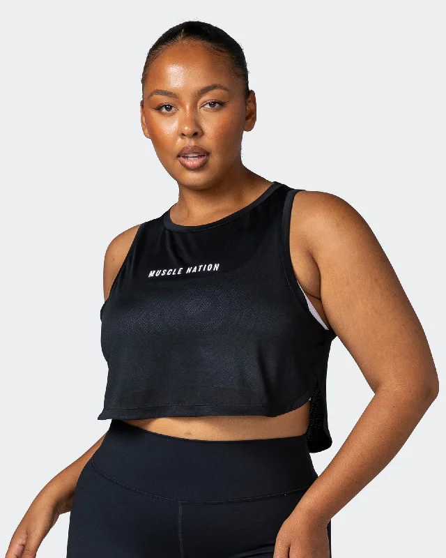 Quick Sale Limitless Cropped Training Tank - Black