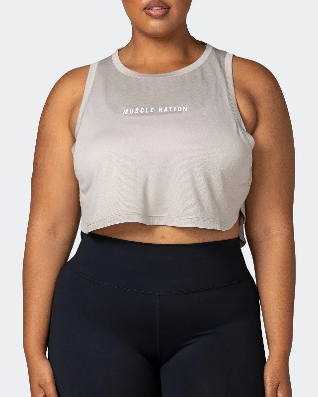 Year-End Sale Limitless Cropped Training Tank - Bone