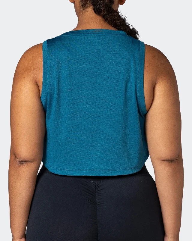 Time-Limited Offer Limitless Cropped Training Tank - Marine