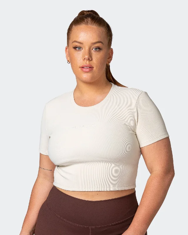 Weekend Special Off Duty Rib Cropped Tee - Cream