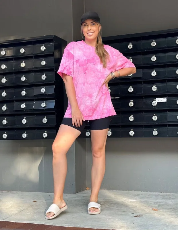 Online Only Oversize Tee Tie Dye Pink