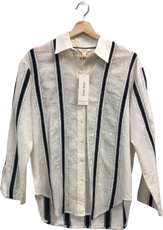 Buy More, Save More Per Una Ecru Mix Linen Rich Long Sleeve Shirt UK 8