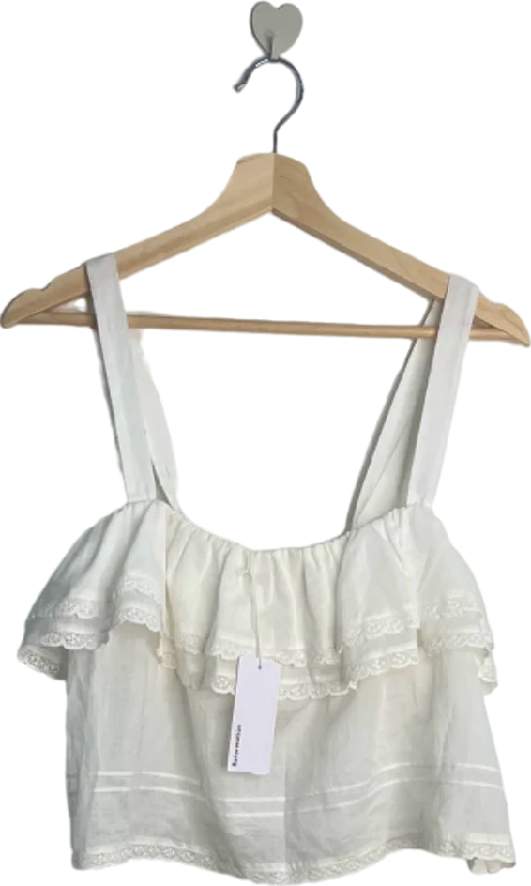 Can't Be Beat Reformation White Tarragon Top UK 12