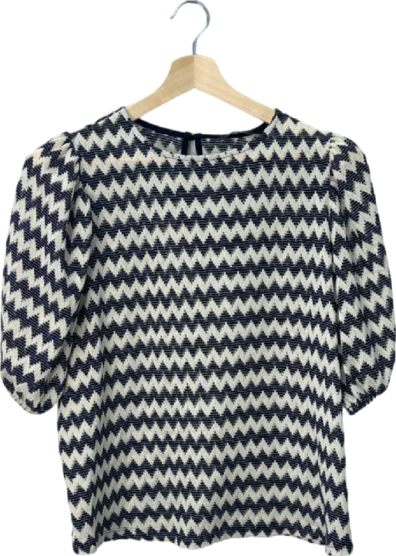Daily Deals V By Very Black/White Zigzag Patterned Top UK 18
