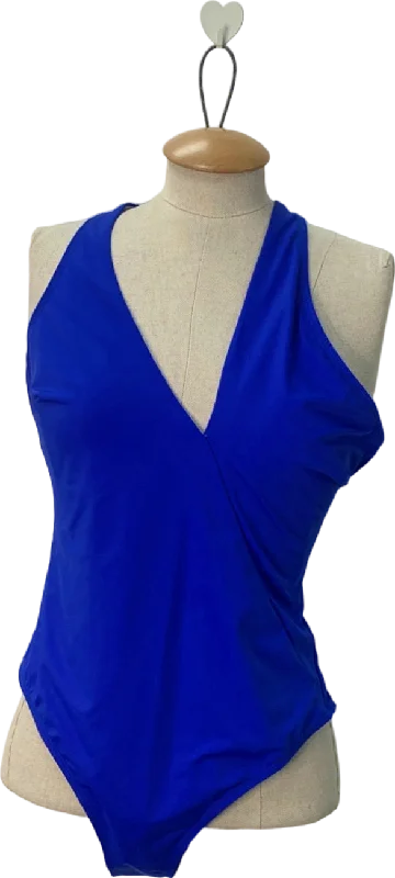 Unmissable Offer V By Very Blue Cross-Back Wrap Swimsuit UK Size 18