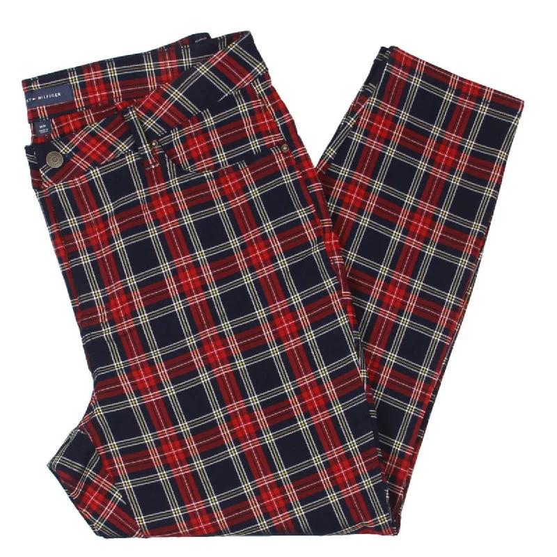 Epic Deals Plus Womens Plaid Ankle Skinny Pants