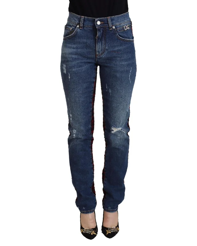 Mega Deal Dolce & Gabbana  Distressed Patchwork Skinny Jeans