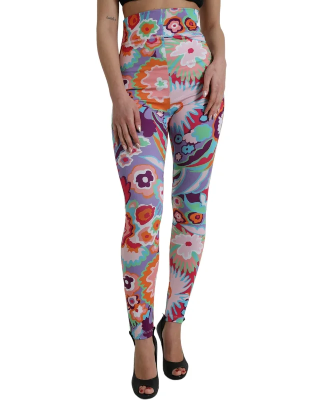 Fantastic Offers Dolce & Gabbana  Floral Print High Waist Leggings for Women