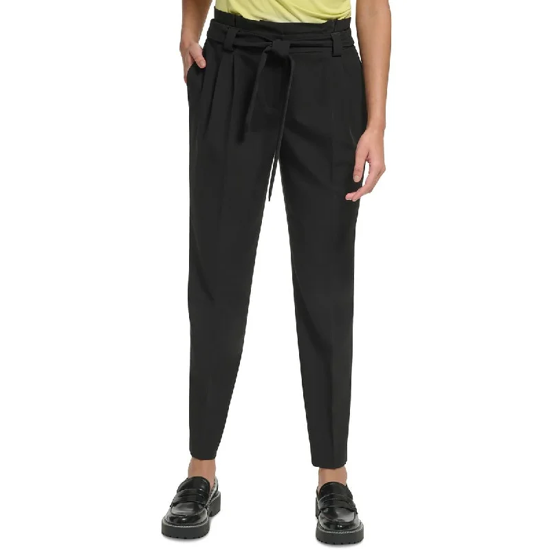 Low Prices Womens High Rise Tie-Waist Straight Leg Pants