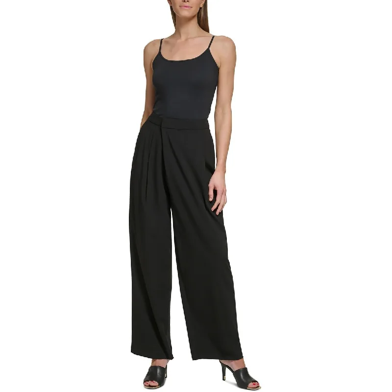 Limited Availability Womens High Rise Pleated Wide Leg Pants