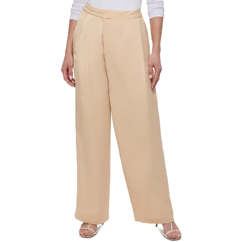 Exclusive Savings Petites Womens High Rise Pleated Wide Leg Pants