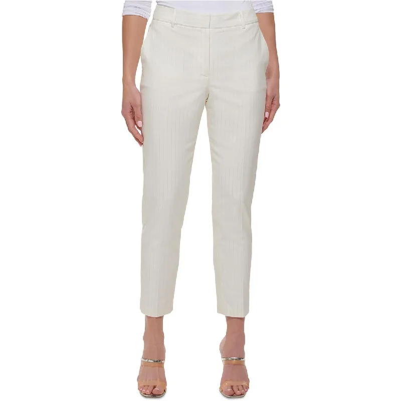Overstock Petites Womens Mid-Rise Slim Leg Ankle Pants