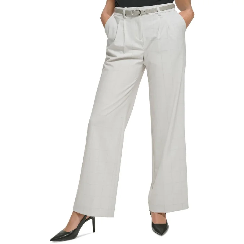 Quick Sale Womens High Rise Pleated Wide Leg Pants
