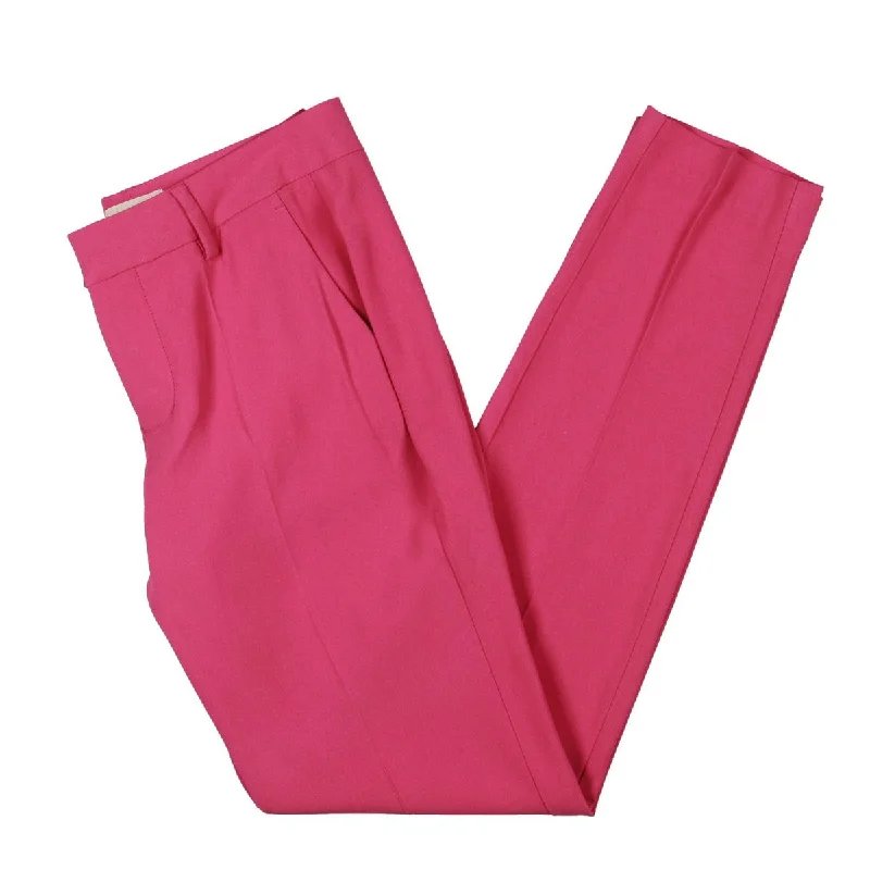 New Arrival Womens Mid-Rise Pleated Ankle Pants