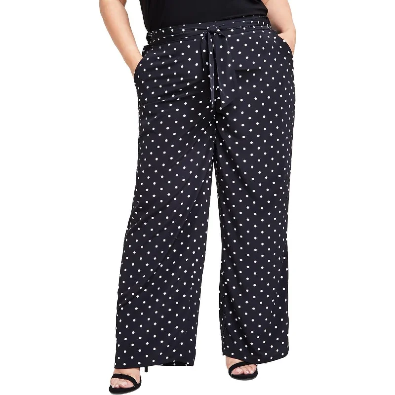 Act Now Plus Womens Chiffon Wide Leg Pants