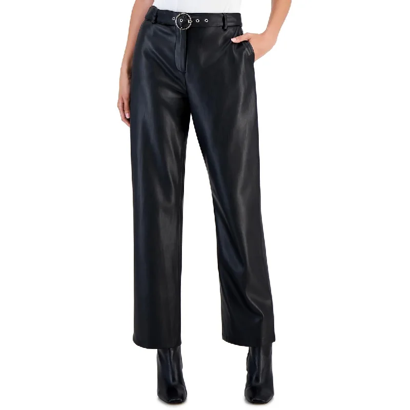 Customer Appreciation Sale Womens Faux Leather Ankle Pants