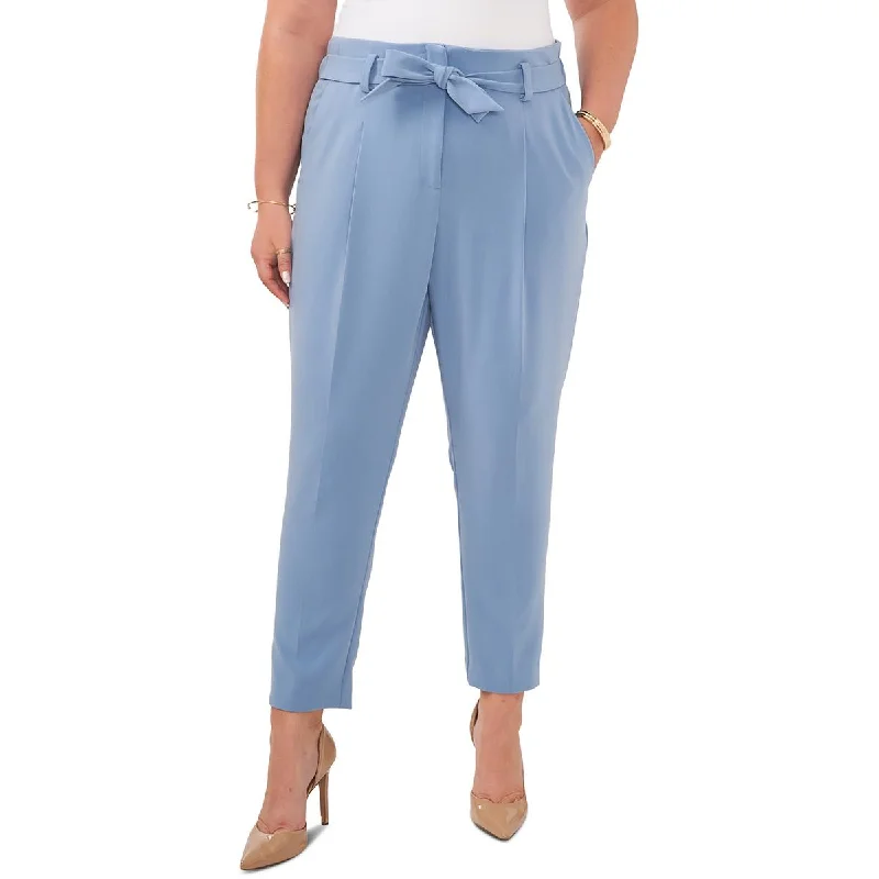 Season Finale Sale Plus Womens Belted Polyester Ankle Pants
