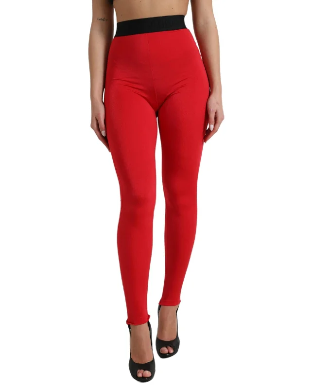Price Fest Dolce & Gabbana  Women's Red High Waist Leggings