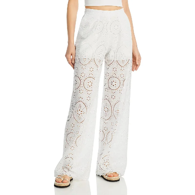 Crazy Deals Brigid Womens Eyelet Cotton Trouser Pants