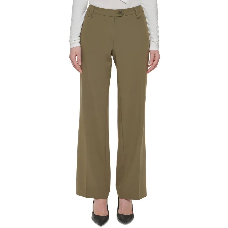 Super Bargain Womens Solid Polyester Dress Pants