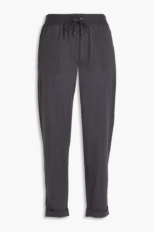 Major Savings Brunello Cucinelli Cropped Wool Cashmere Women's Pants In Grey Etere