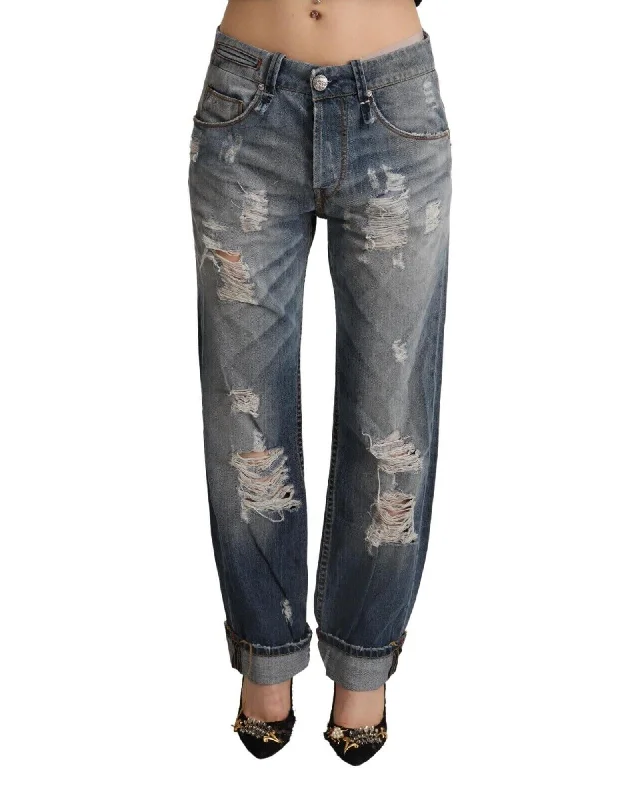 Flash Sale Acht  Distressed Boyfriend Jeans Blue