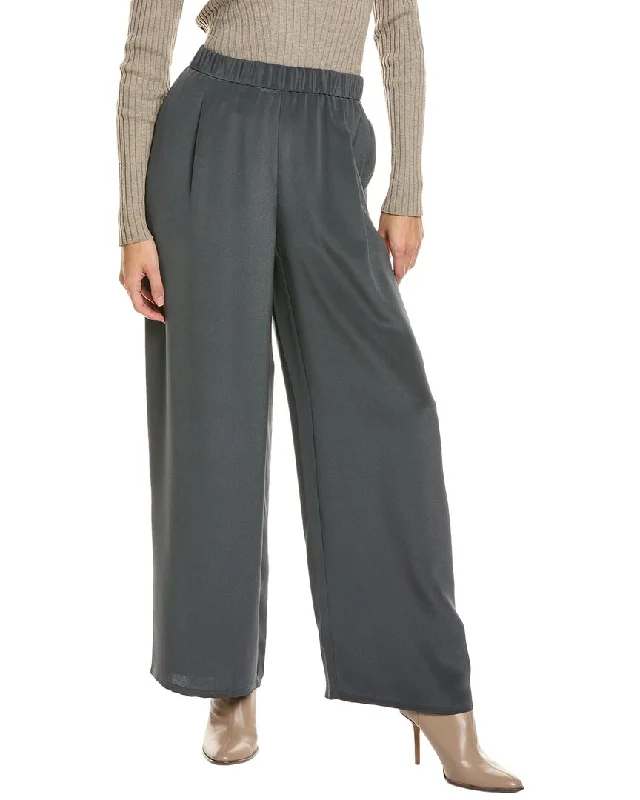 Season Finale Sale Eileen Fisher High Waisted Wide Silk Flare Pant