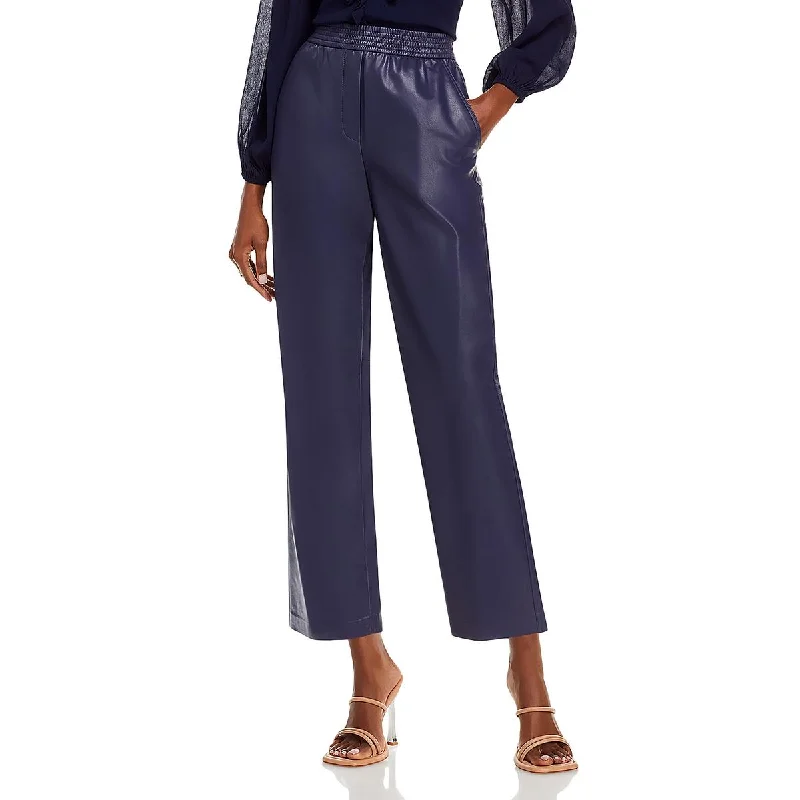 Midnight Sale Ariella Womens Faux Leather Crop Ankle Pants