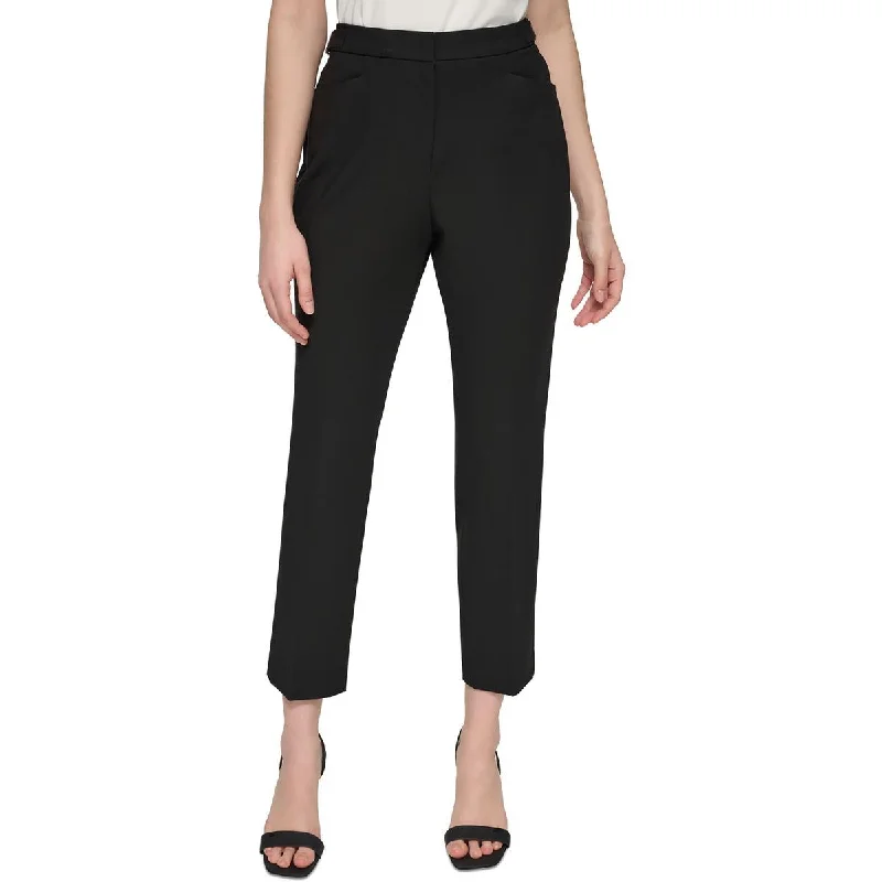 Super Bargain Womens Mid-Rise Solid Ankle Pants