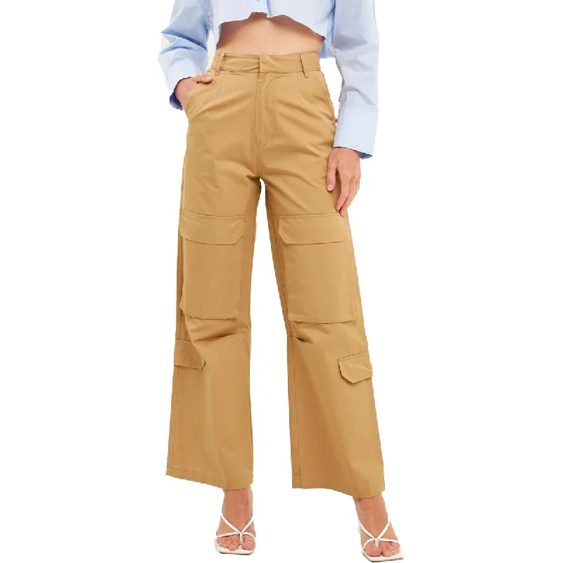 Weekend Special Womens High Rise Wide Leg Cargo Pants