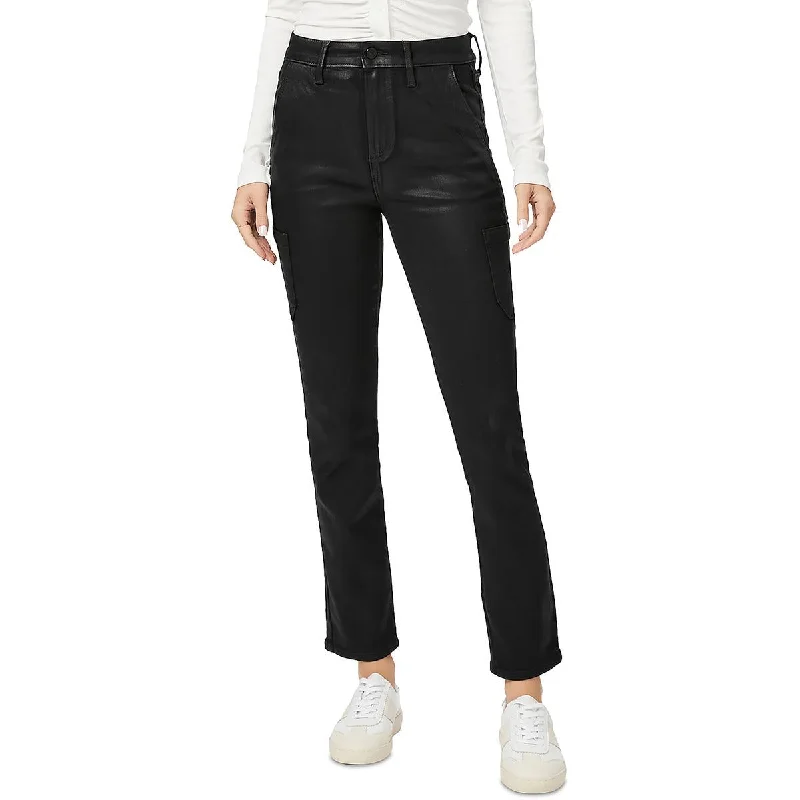 Midnight Madness Jolie Womens Coated High Rise Cargo Pants