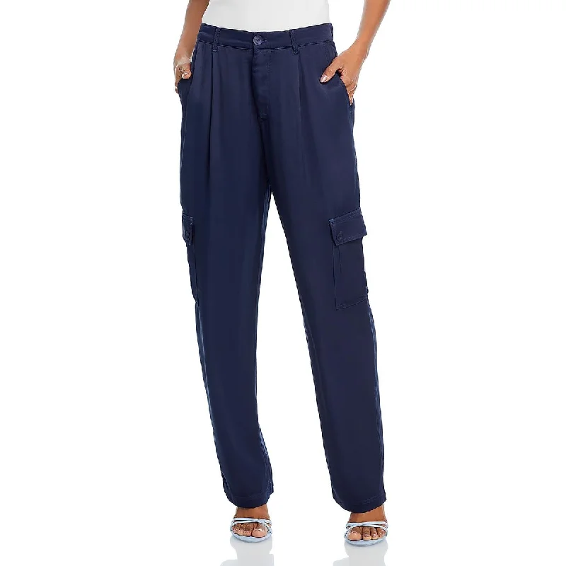 Members Only Womens High Rise Pleated Cargo Pants
