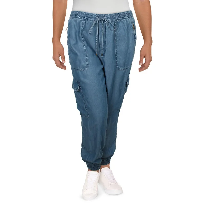 Inventory Reduction Womens Drawstring Waist High-Waist Cargo Pants