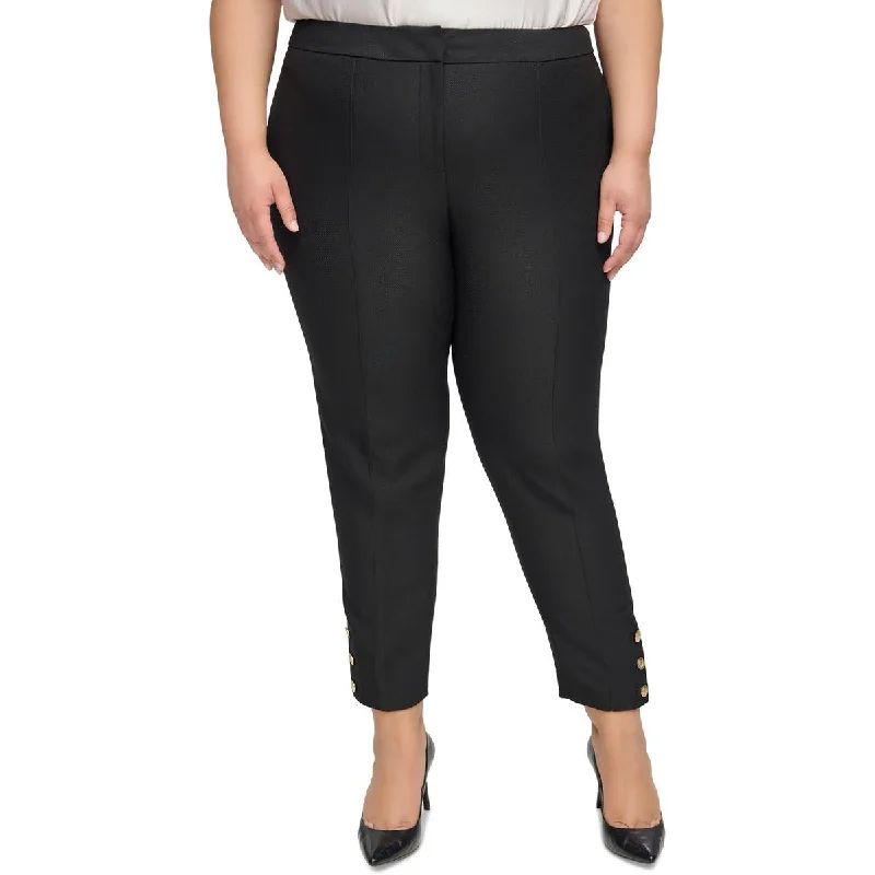 Deal Frenzy Plus Womens Mid Rise Polyester Ankle Pants