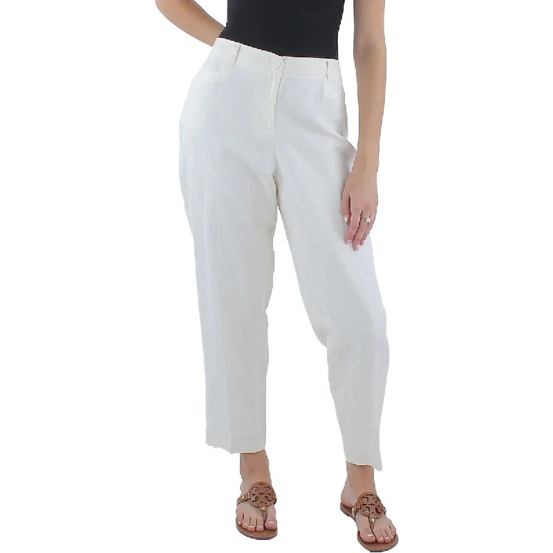Price Fest Womens Linen Solid Ankle Pants
