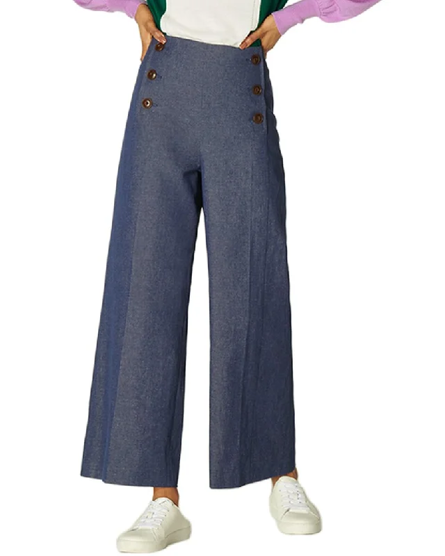 New Markdowns Lk Bennett Sailor Linen-Blend Wide Leg Trouser
