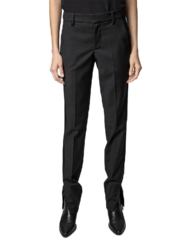 Markdowns Zadig & Voltaire Prune Slit Smoking Wool-Blend Pant